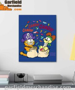 halloween garfield eat candy it’s lifestyle blue canvas