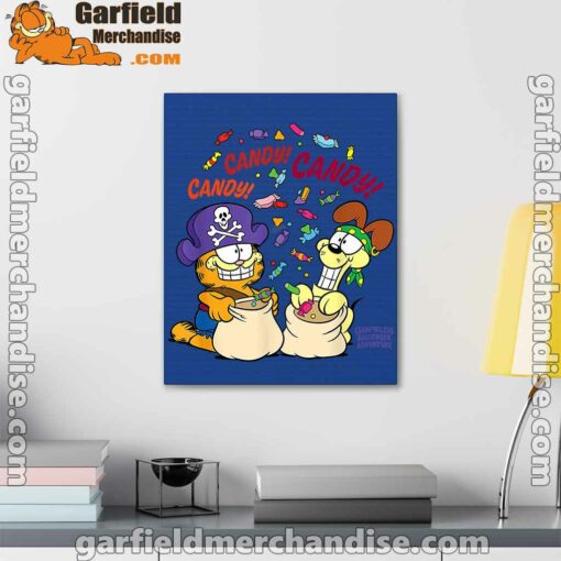 halloween garfield eat candy it’s lifestyle blue canvas