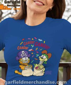 halloween garfield eat candy it’s lifestyle blue long sleeve for women