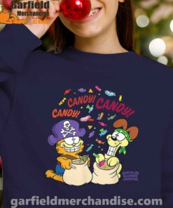 halloween garfield eat candy it’s lifestyle navy sweatshirts for girl