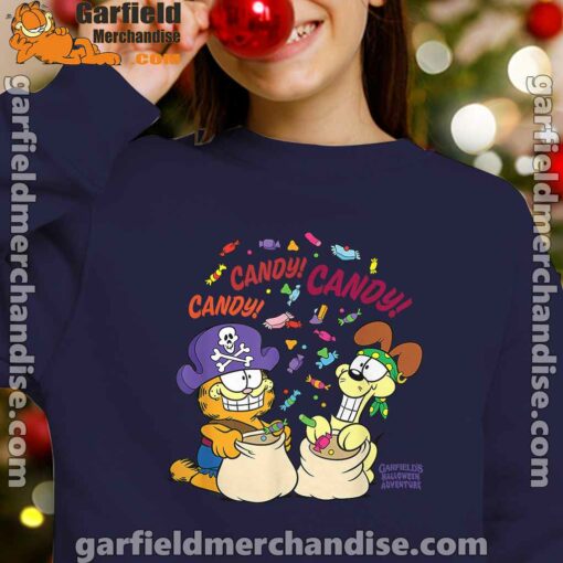 halloween garfield eat candy it’s lifestyle navy sweatshirts for girl