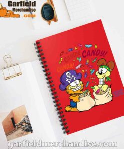 halloween garfield eat candy it’s lifestyle red notebook