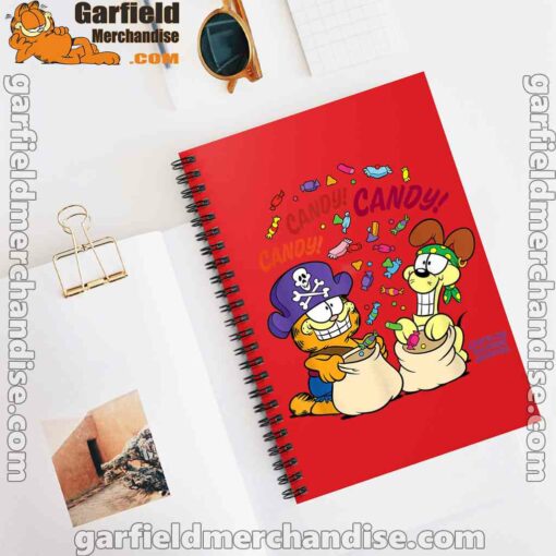 halloween garfield eat candy it’s lifestyle red notebook