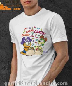 halloween garfield eat candy it’s lifestyle white men shirt