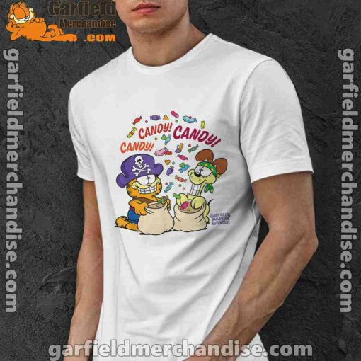 halloween garfield eat candy it’s lifestyle white men shirt