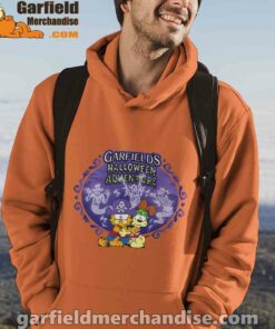 garfield halloween adventure hugging orange men hoodie