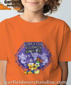 garfield halloween adventure hugging orange tee kids boy