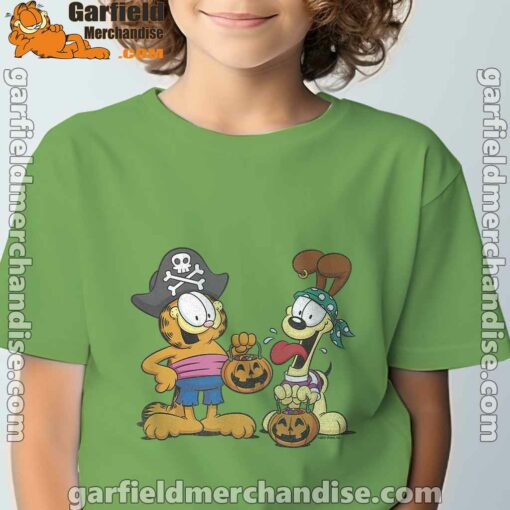 garfield halloween odie pirates tee green for youth boy