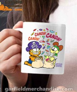 halloween garfield eat candy it’s lifestyle white mug