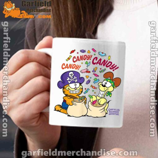 halloween garfield eat candy it’s lifestyle white mug