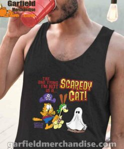 garfield scaredy cat halloween black men tank tops