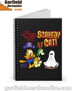 garfield scaredy cat halloween black notebook