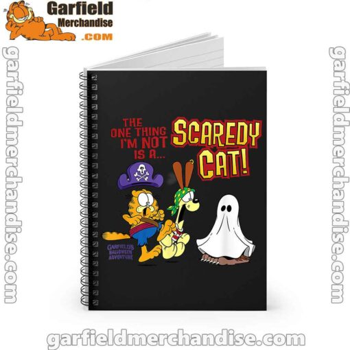 garfield scaredy cat halloween black notebook