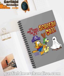 garfield scaredy cat halloween brown notebook