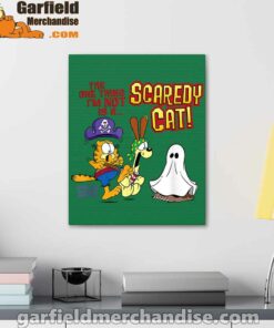 garfield scaredy cat halloween green canvas 2