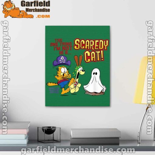 garfield scaredy cat halloween green canvas 2