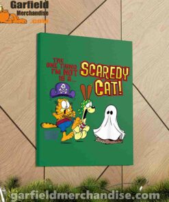 garfield scaredy cat halloween green canvas