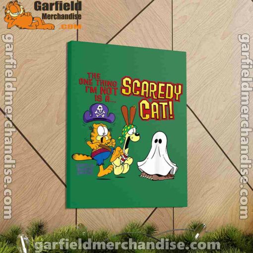 garfield scaredy cat halloween green canvas