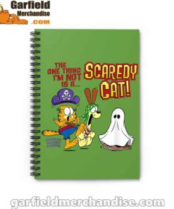 garfield scaredy cat halloween green notebook