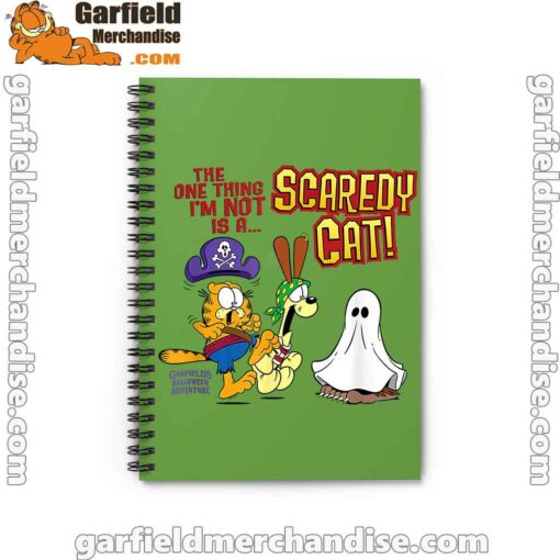 garfield scaredy cat halloween green notebook