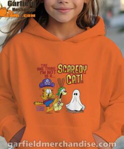 garfield scaredy cat halloween orange hoodies for girl