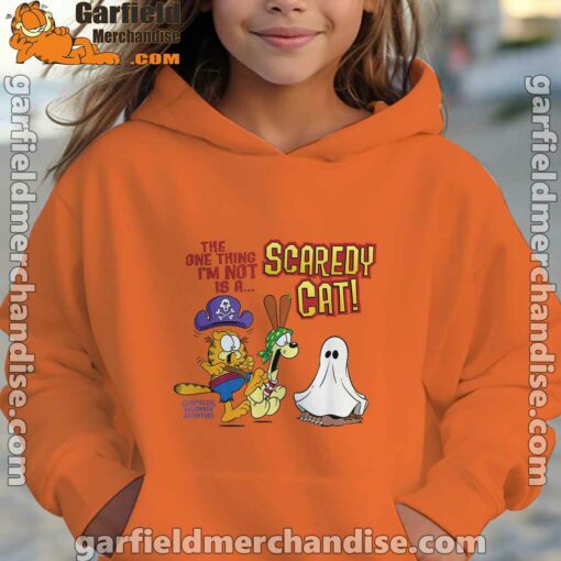 garfield scaredy cat halloween orange hoodies for girl