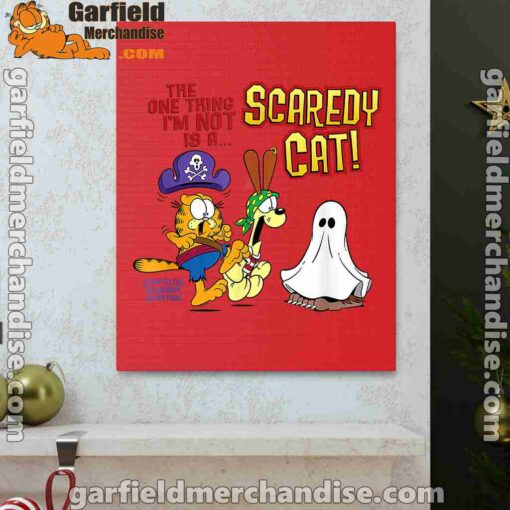 garfield scaredy cat halloween red canvas