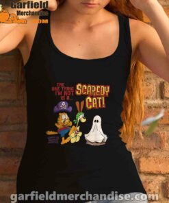 garfield scaredy cat halloween tank top black women