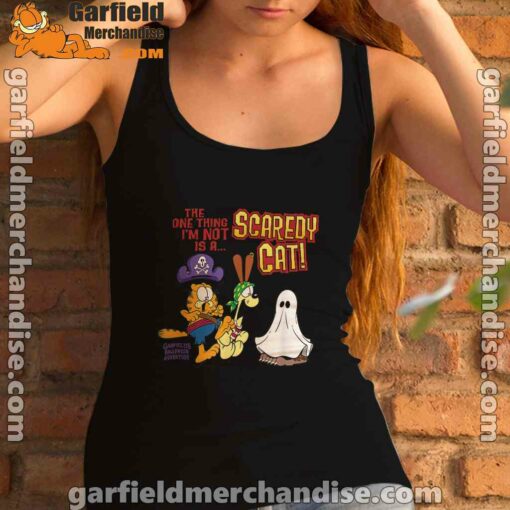 garfield scaredy cat halloween tank top black women