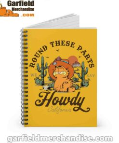 california howdy garfield cowboy yellow notebook