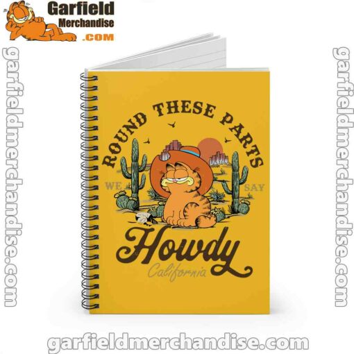 california howdy garfield cowboy yellow notebook