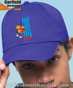 cool garfield cats nap hard and eat harder blue hat