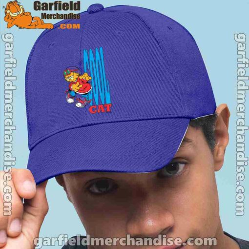 cool garfield cats nap hard and eat harder blue hat