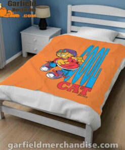 cool garfield cats nap hard and eat harder orange blanket