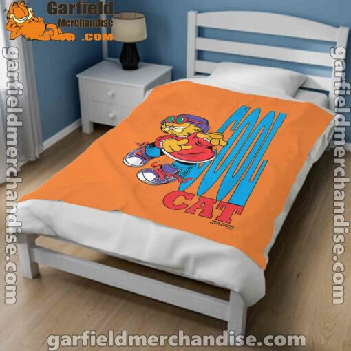 cool garfield cats nap hard and eat harder orange blanket