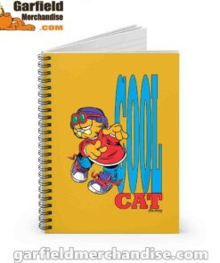 cool garfield cats nap hard and eat harder yellow notebook