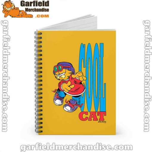 cool garfield cats nap hard and eat harder yellow notebook