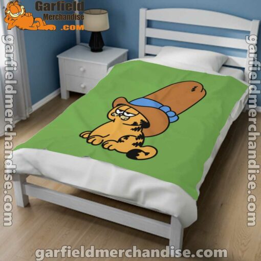 cowboy garfield smile on the day green blanket