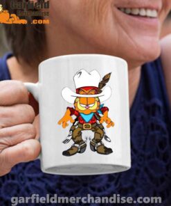 cowboy garfield what do need white coffee mug