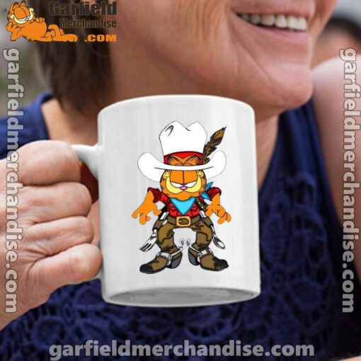 cowboy garfield what do need white coffee mug