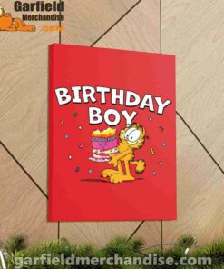 garfield birthday boy cake confetti celebration red canvas