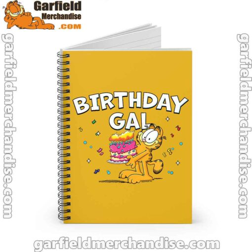 garfield birthday elebrating big chest yellow notebook