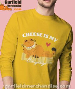 garfield cheese is my love lasagna men's yellow long sleeve