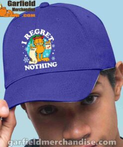 garfield christmas naughty list regret nothing blue hat