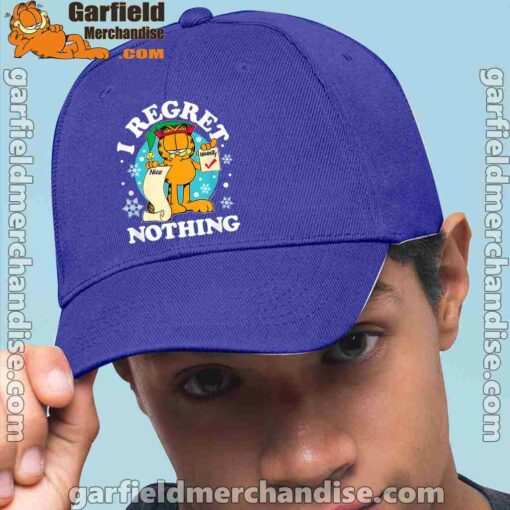 garfield christmas naughty list regret nothing blue hat