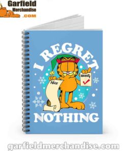 garfield christmas naughty list regret nothing blue notebook