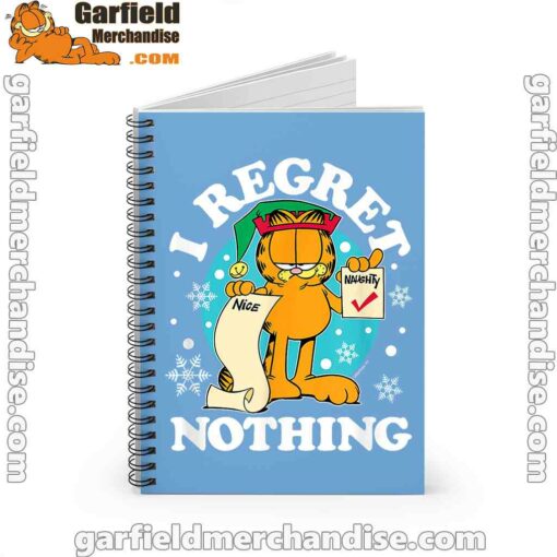 garfield christmas naughty list regret nothing blue notebook