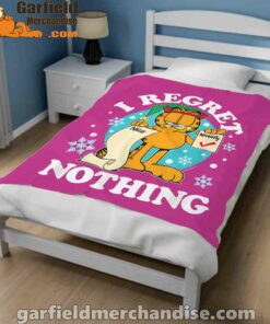 garfield christmas naughty list regret nothing pink blanket