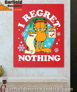 garfield christmas naughty list regret nothing red canvas