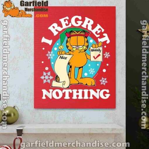 garfield christmas naughty list regret nothing red canvas